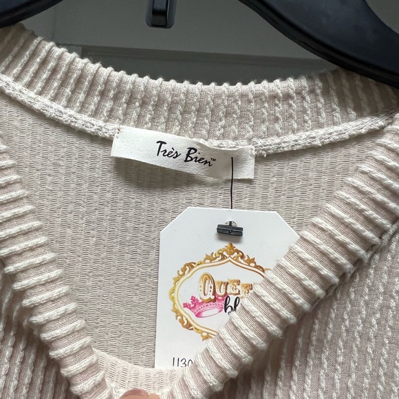 NWT: Tres Bien Oatmeal Corded Gauze Dress Sz: Small - Picture 6 of 11